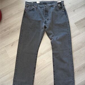 NWT Levi's Premium 501 Original Fit Gray Button Fly Jeans Sz 40x32